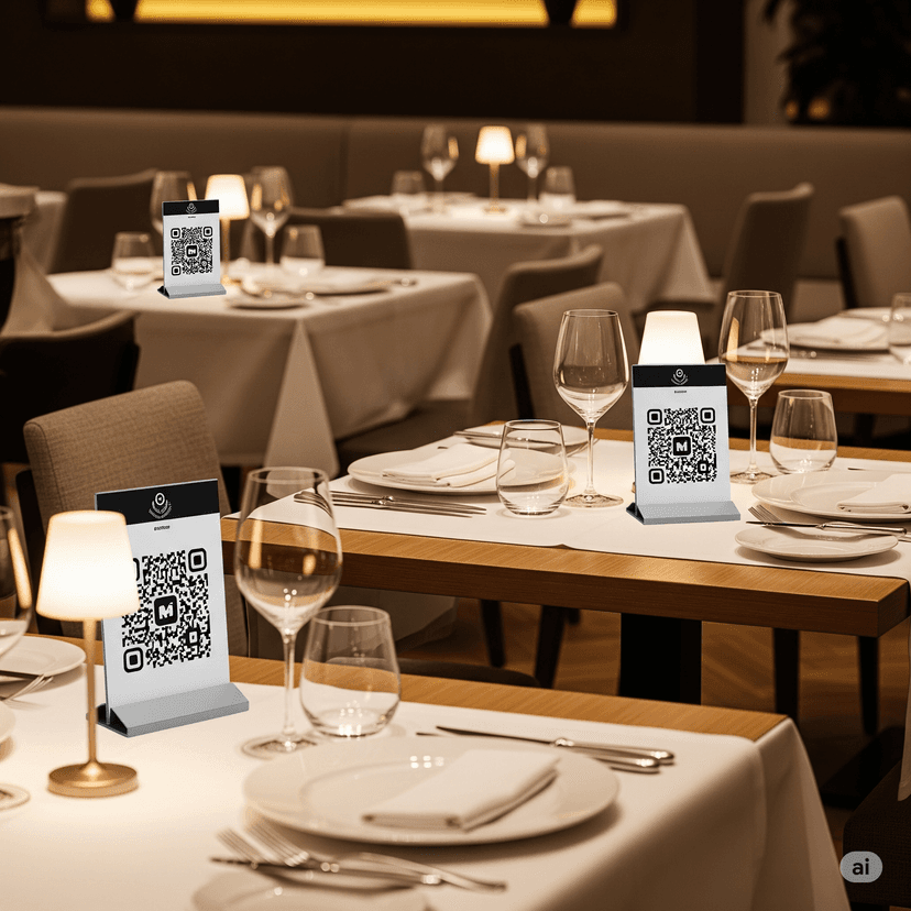 QR code generated for a restaurant table using the Smart Dine dashboard — step 1 of setup